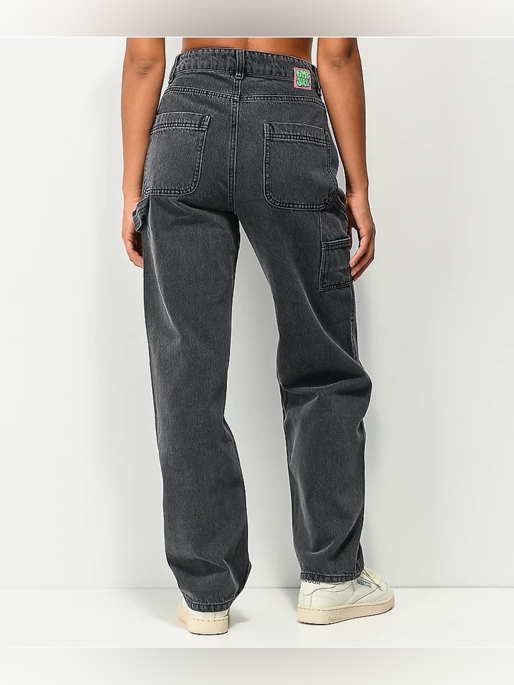 Empyre Tori 90s Washed Black Carpenter Skate Jeans High-Rise Relaxed Size 3